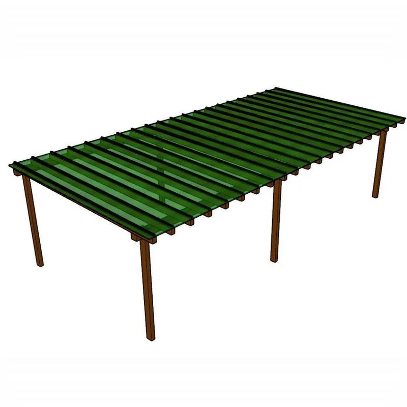 Kit Policarbonato Verde 4mm 12,00m X 3,00m - Perfis Naturais