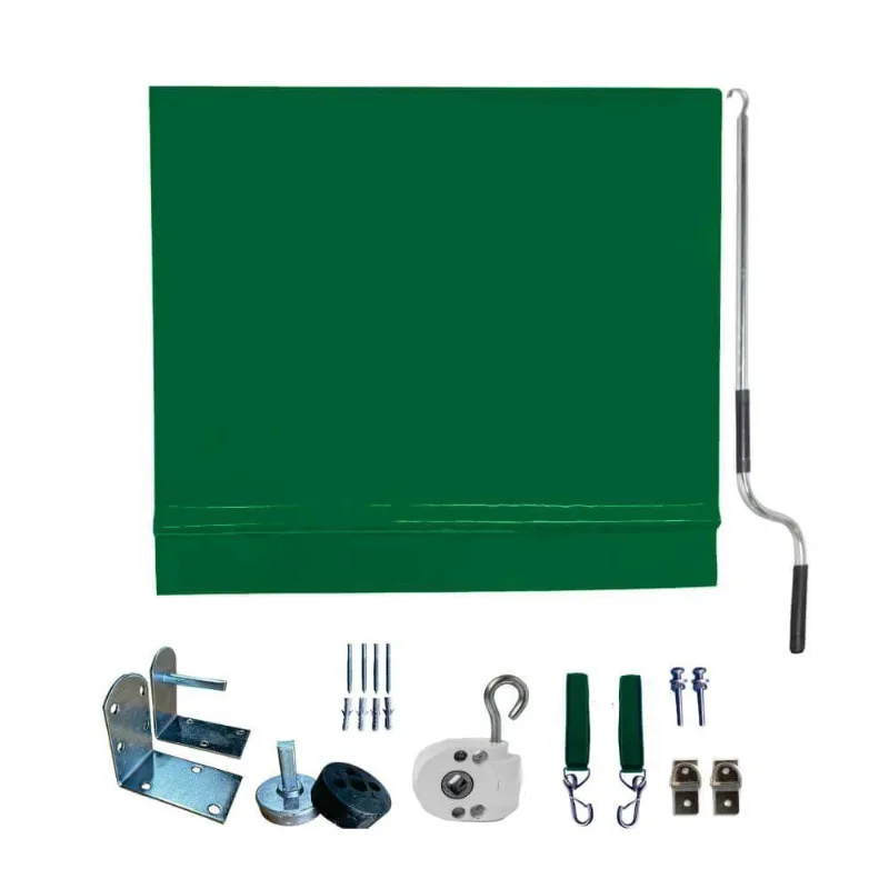 Toldo Cortina Verde - 3,70m X 2,40m - Kit Completo