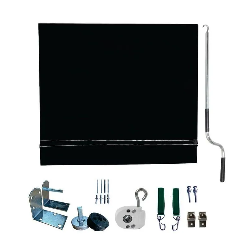 Toldo Cortina Preto - 1,90m X 1,80m - Kit Completo