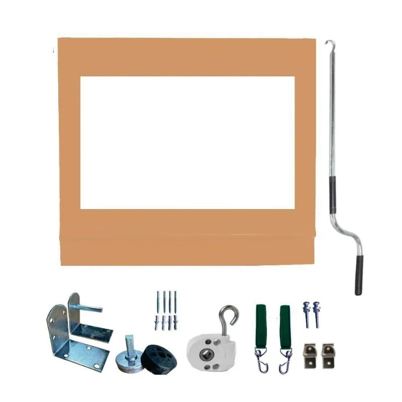 Toldo Cortina Ocre c/ Visor - 1,50m X 3,00m - Kit Completo