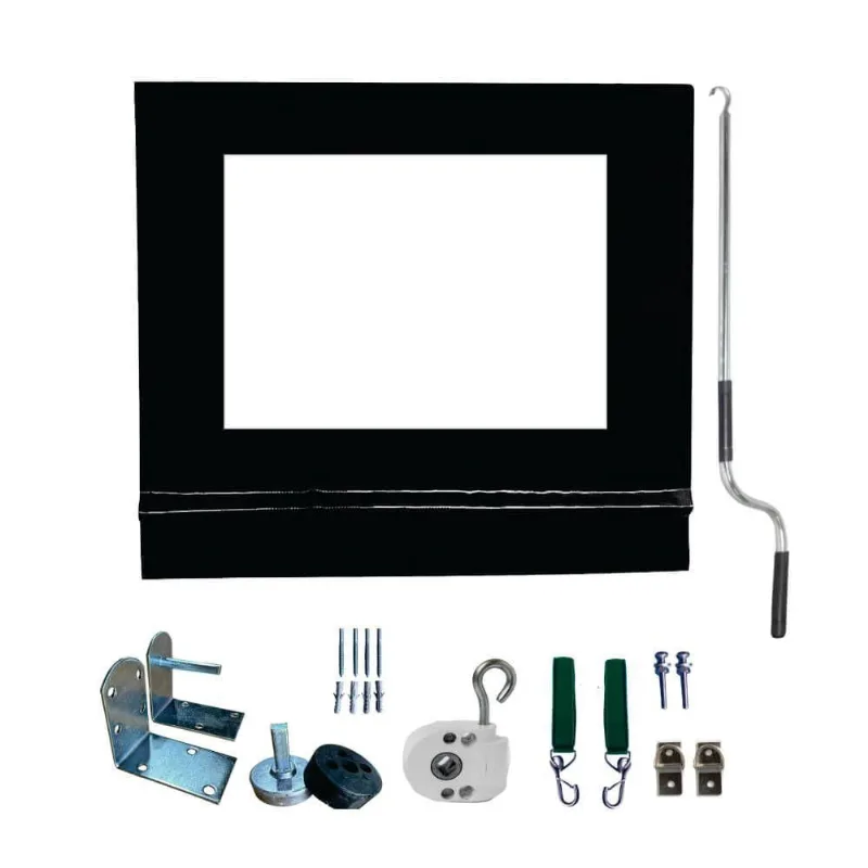 Toldo Cortina Preto c/ Visor - 2,40m X 1,90m - Kit Completo