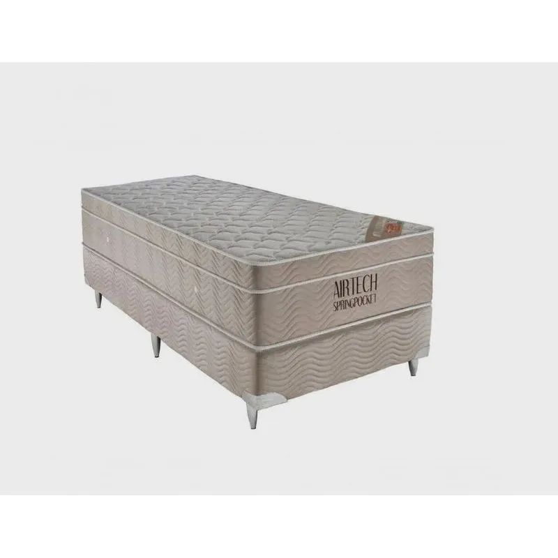 Cama Box Solteirão + Colchão Airtech Springpocket (108X198X61)
