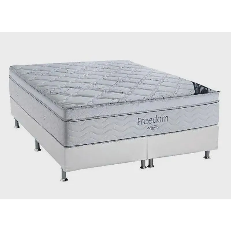 Conjunto cama box king freedom base cori branco 186X198X68 ORTOBOM
