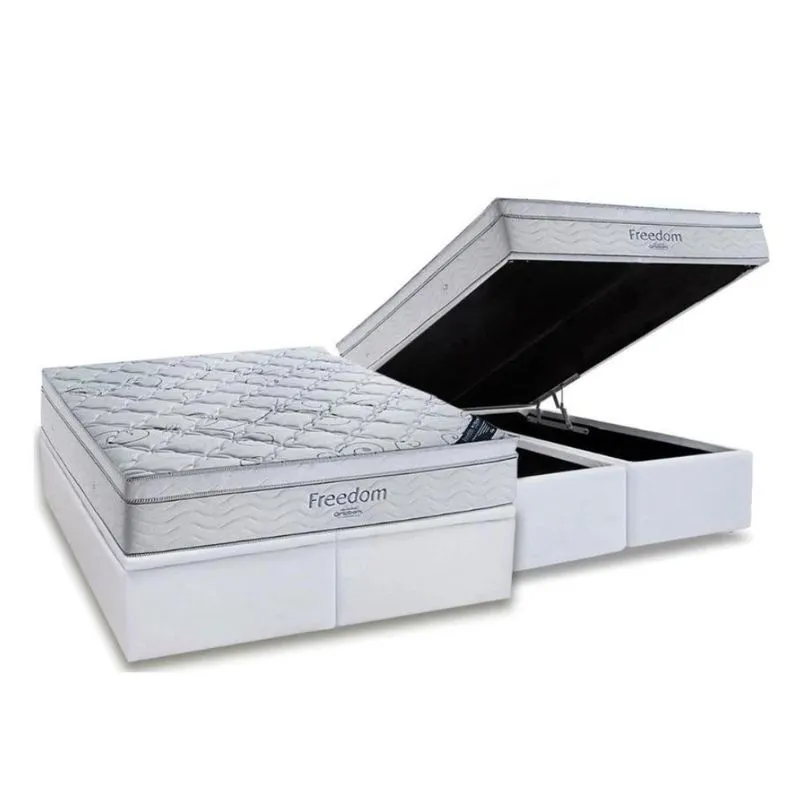 Cama Box Queen + Colchão Freedom (158X198X71) Ortobom