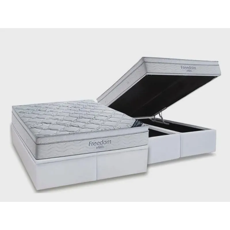 Cama Box Super King + Colchão Freedom (193X203X71) Ortobom