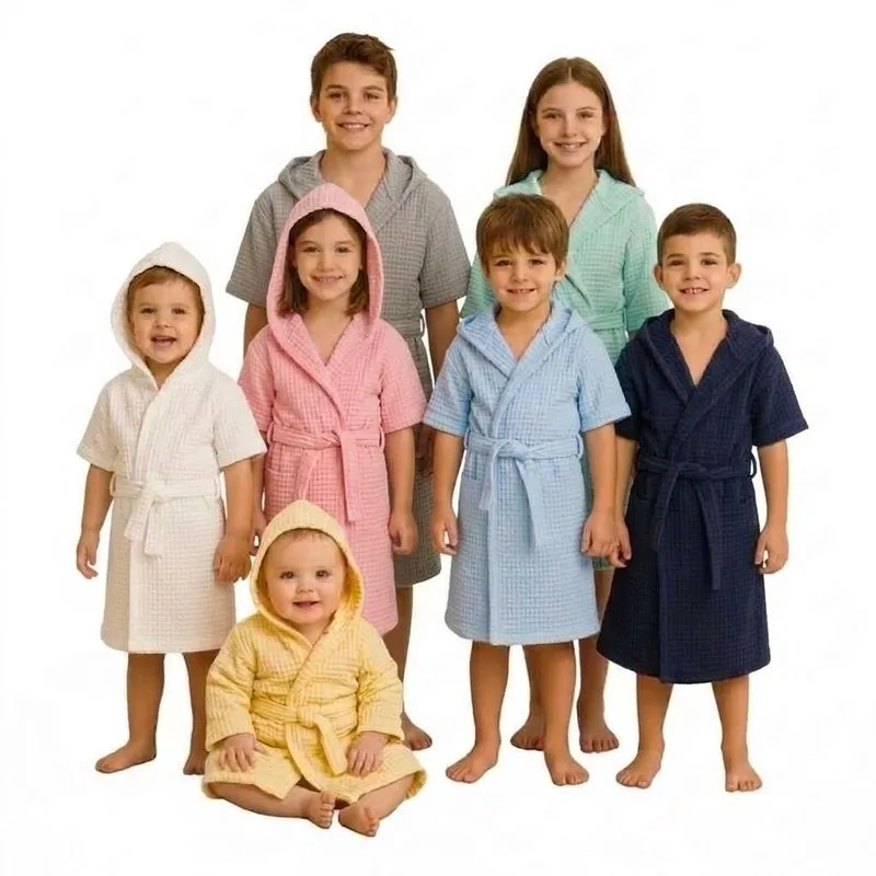 Roupão Infantil Juvenil Algodão Premium Toque Square 3, 6, 8, 10, 12 e 14 anos Menino Menina com e sem Capuz Luxo 6 anos C/Capuz / Sortido