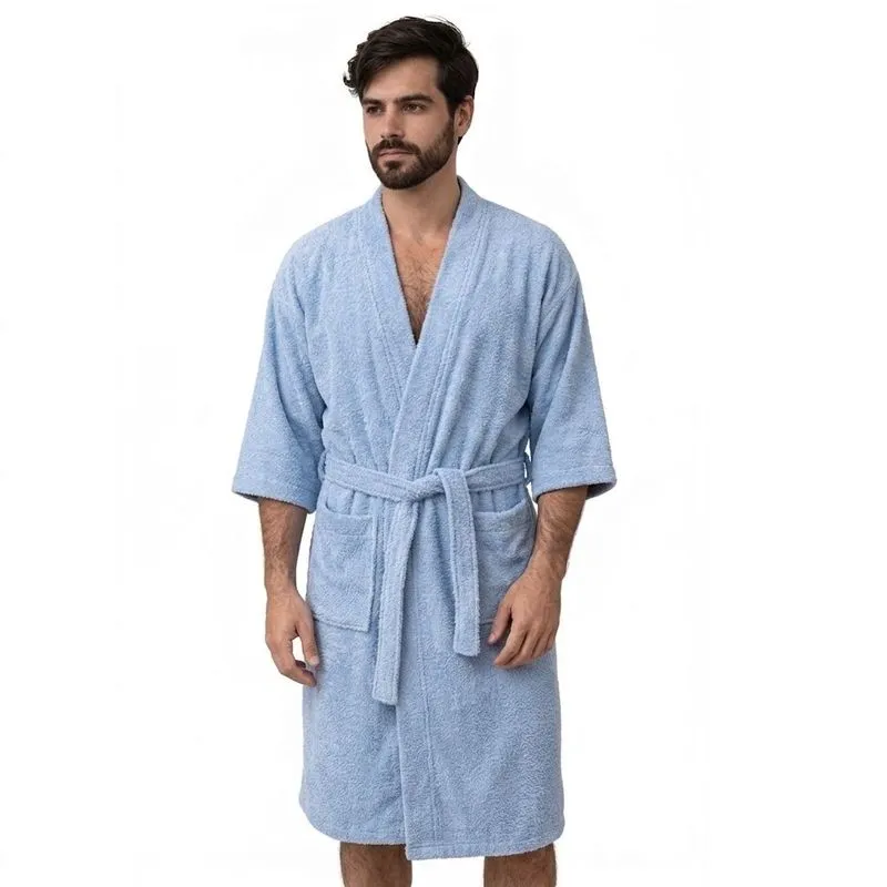 Roupão + Touca Magica Premium Atoalhado 100% Algodão M, G, GG de Banho Adulto Unissex Macio Feminino Masculino M / Azul + 1 touca