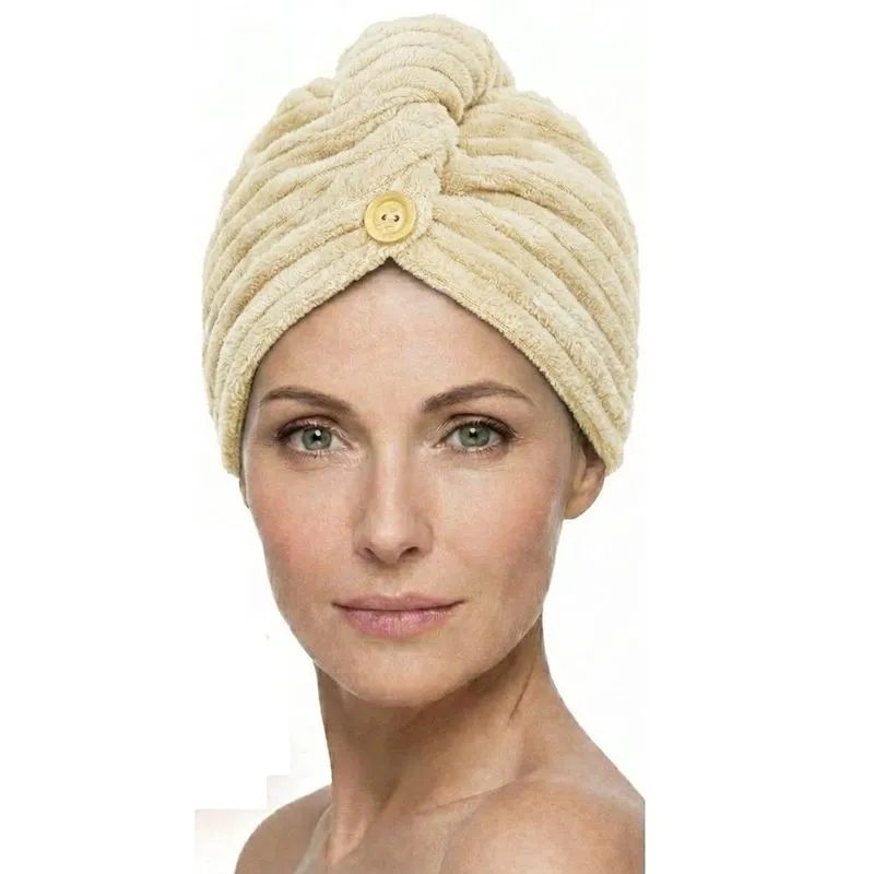 KIT 1 , 2 , 3 e 5 Pçs Touca de Banho Mágica Toalha De Cabelo para Secar Cabelo em Microfibra Premium 1 peça / Amarela