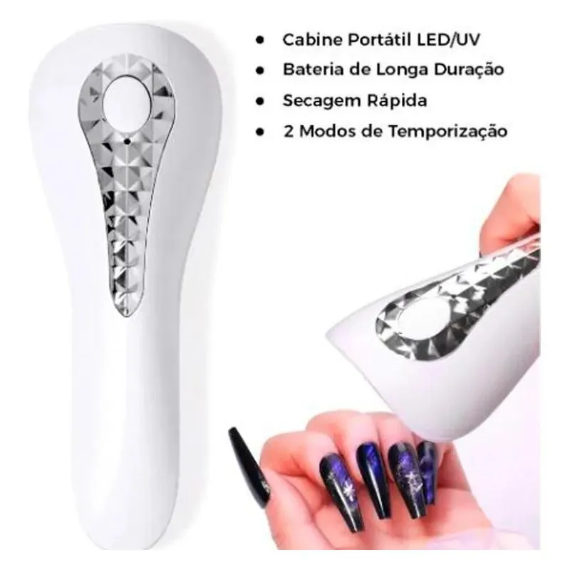 3x Mini Cabine Led Uv Portátil Secagem Unhas Gel Esmalte