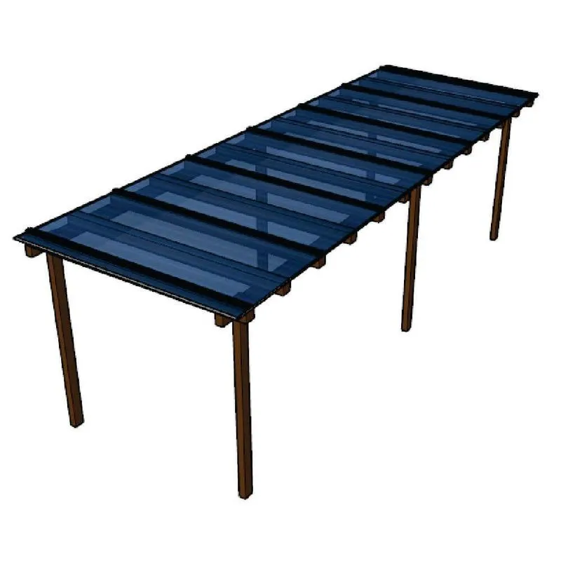 Kit Policarbonato Azul 4mm 6,00m X 2,00m - Perfis Naturais
