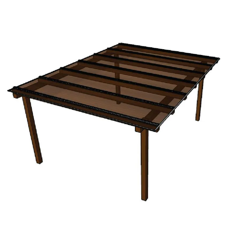 Kit Policarbonato Bronze 6mm 4,00m X 1,00m - Perfis Naturais