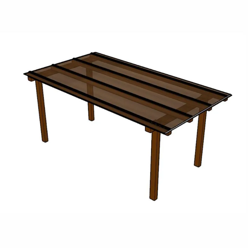 Kit Policarbonato Bronze 6mm 2,00m X 4,00m - Perfis Naturais