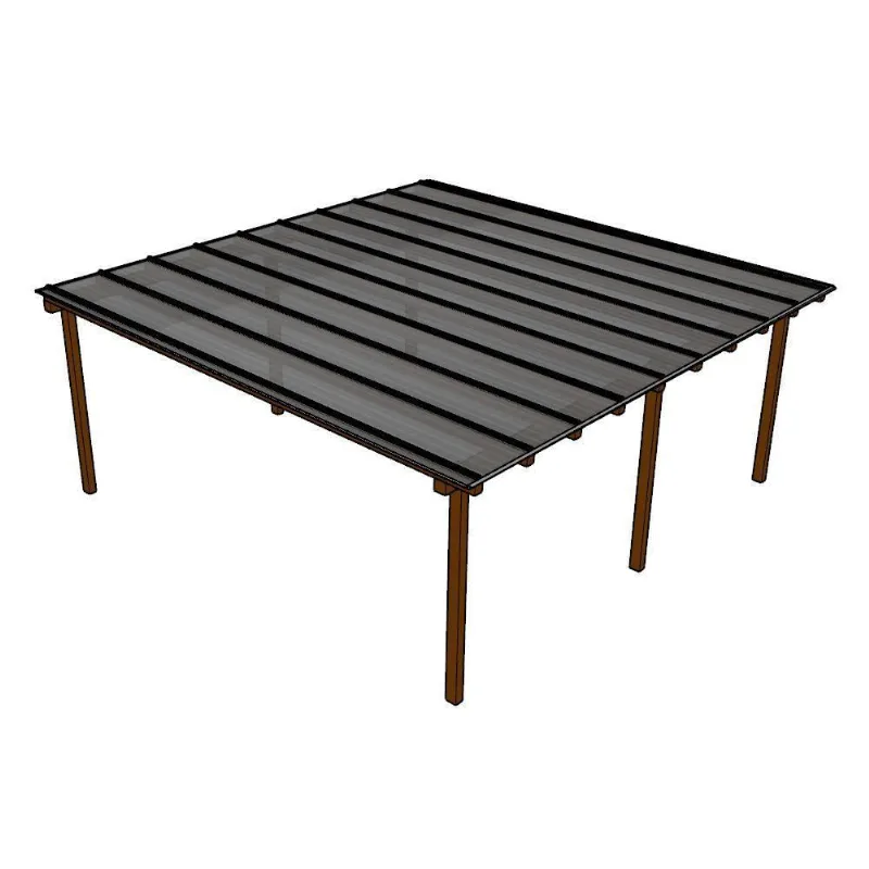 Kit Policarbonato Cinza Refletivo 6mm 6,00m X 6,00m - Perfis Naturais
