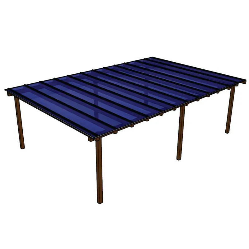 Kit Policarbonato Azul 6mm 8,00m X 2,00m - Perfis Naturais