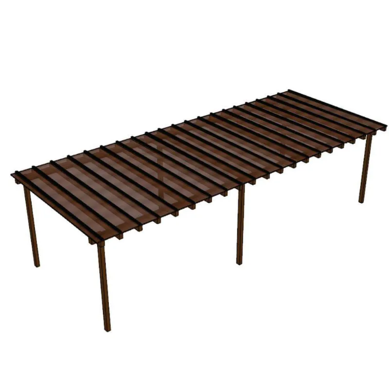 Kit Policarbonato Bronze 4mm 12,00m X 6,00m - Perfis Naturais