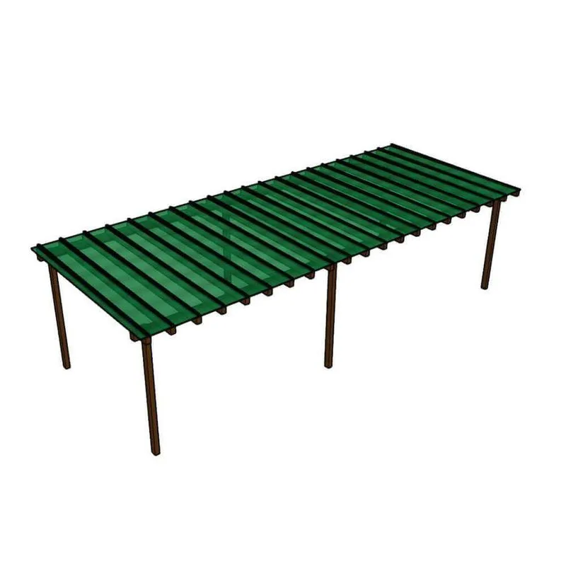 Kit Policarbonato Verde 4mm 12,00m X 6,00m - Perfis Naturais