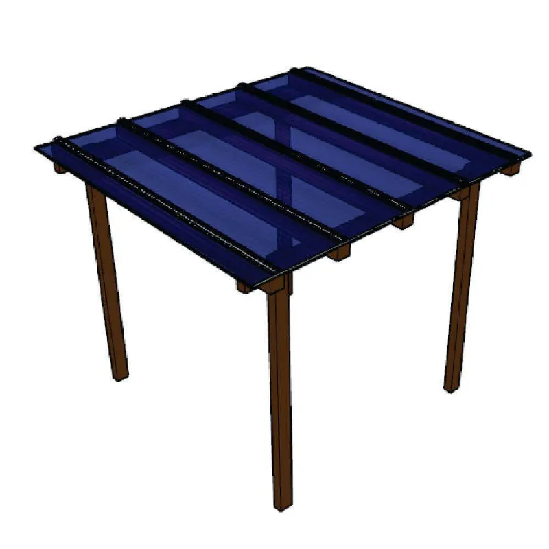 Kit Policarbonato Azul 4mm 2,00m X 2,00m - Perfis Naturais