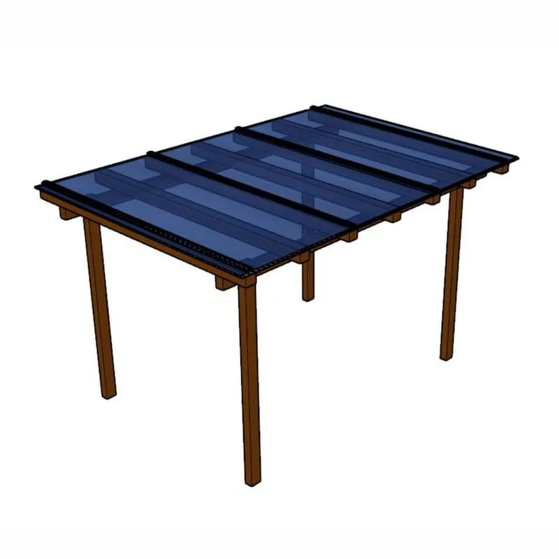 Kit Policarbonato Azul 4mm 3,00m X 1,00m - Perfis Naturais