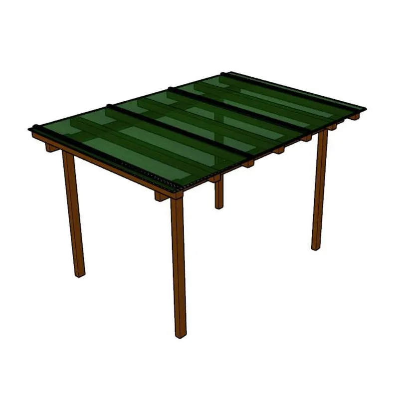 Kit Policarbonato Verde 4mm 3,00m X 2,00m - Perfis Naturais