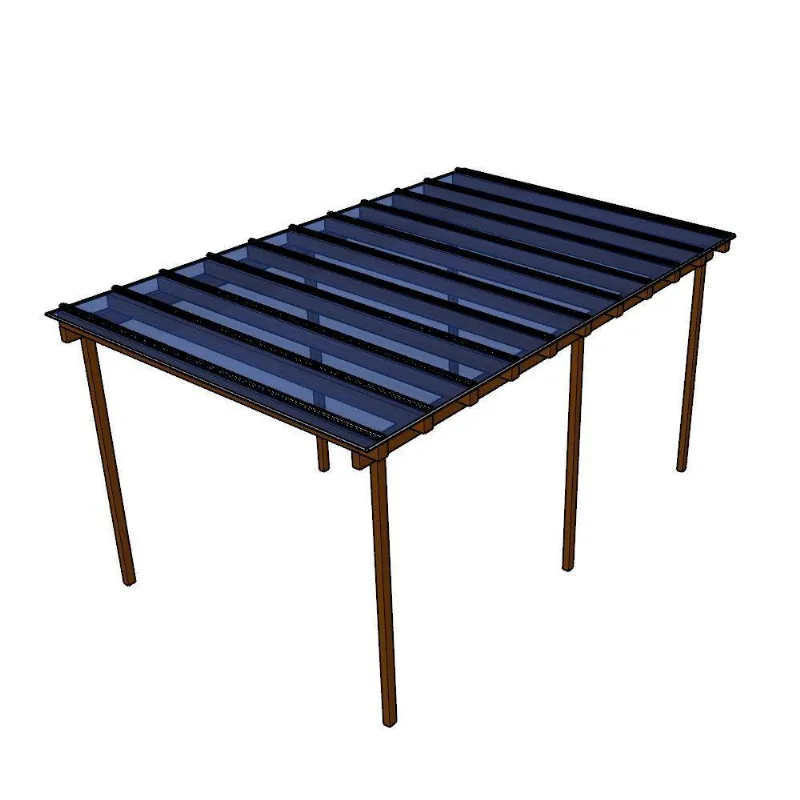 Kit Policarbonato Azul 4mm 5,00m X 3,00m - Perfis Naturais