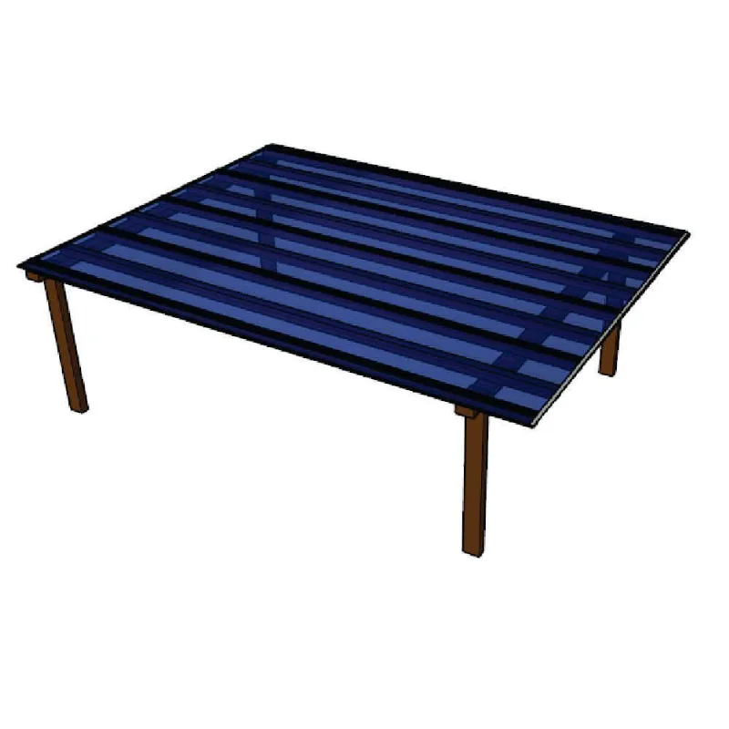 Kit Policarbonato Azul 4mm 5,00m X 6,00m - Perfis Naturais