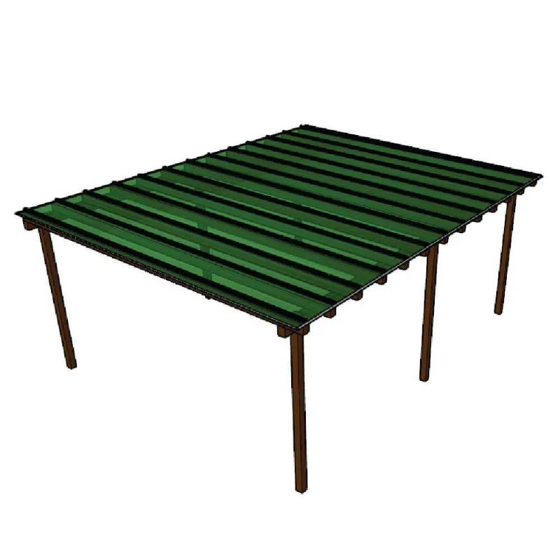Kit Policarbonato Verde 4mm 5,00m X 6,00m - Perfis Naturais