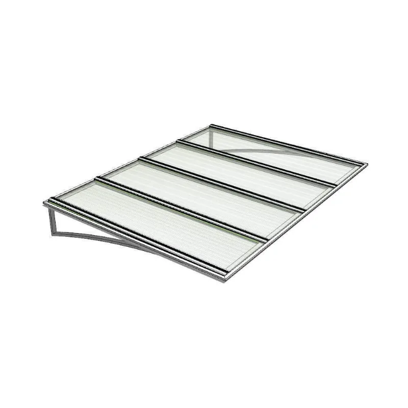 Toldo Fixo Policarbonato Alveolar Cristal - 1,50m x 1,00m - Estrutura Branca