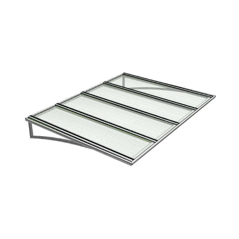 Toldo Fixo Policarbonato Alveolar Cristal - 1,50m x 1,20m - Estrutura Branca