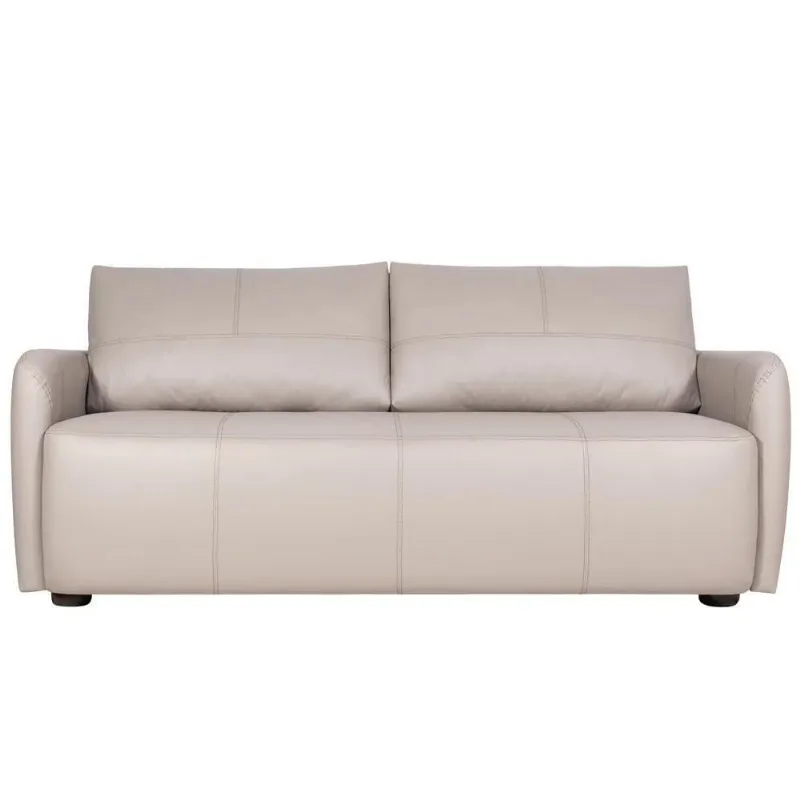 Sofá Living 2 Lugares Sala De Estar 180cm Virtus L07 Couro Bege - Mpozenato