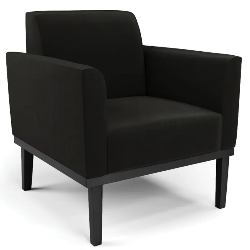 Poltrona Decorativa Base Madeira Preto Maressa Suede Preto - Ibiza