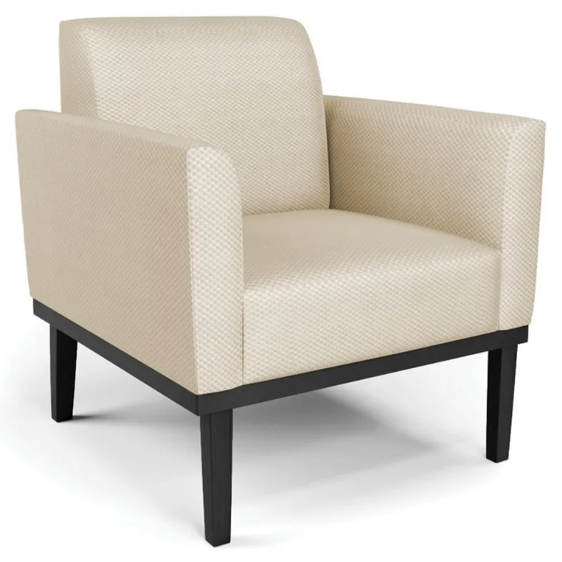 Poltrona Decorativa Base Madeira Preto Maressa Veludo Luxo Off White - Ibiza