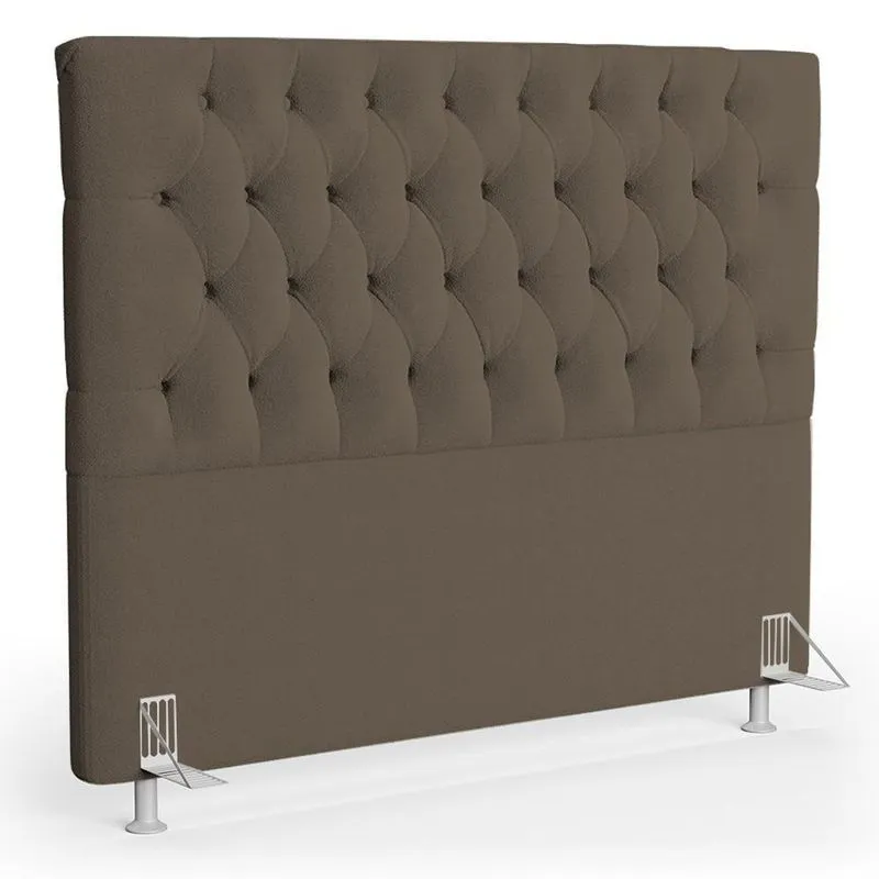Cabeceira Casal Queen Cama Box 160cm Cristal C16 Boucle Marrom - Mpozenato