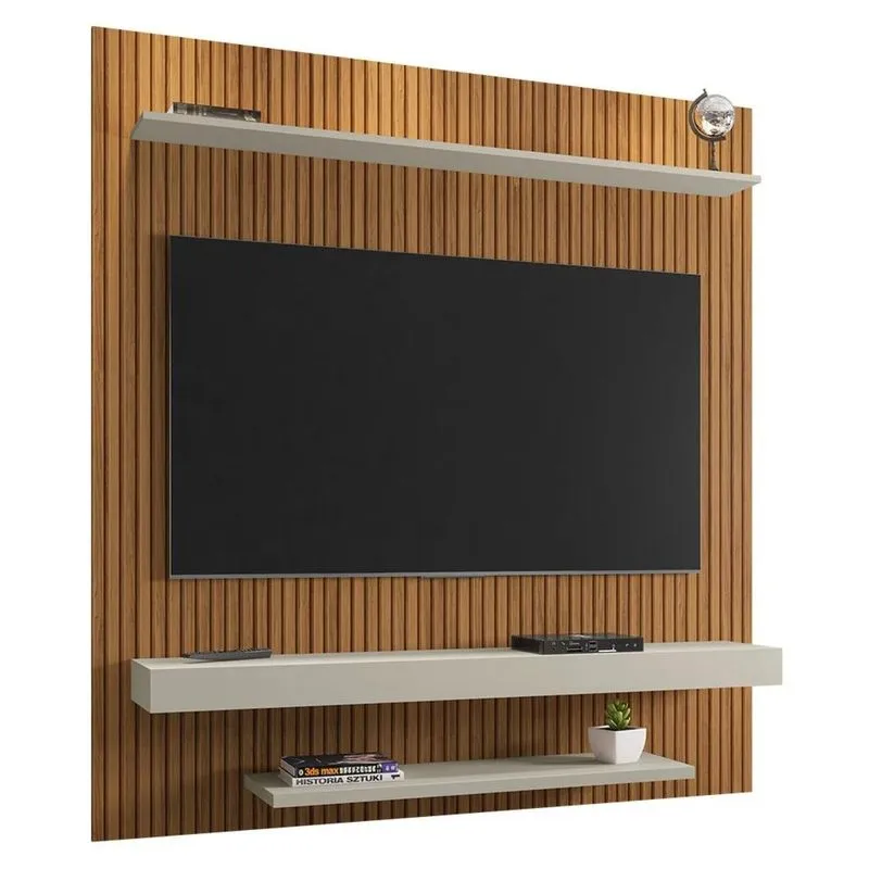 Painel Para Tv 60 Pol 150cm Lima B02 Ripado/Off White - Mpozenato