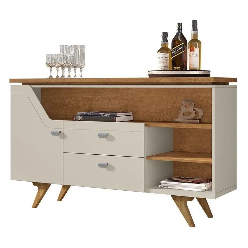 Buffet Aparador Sala De Estar Jantar 136cm Laisa B02 Off White-naturalle