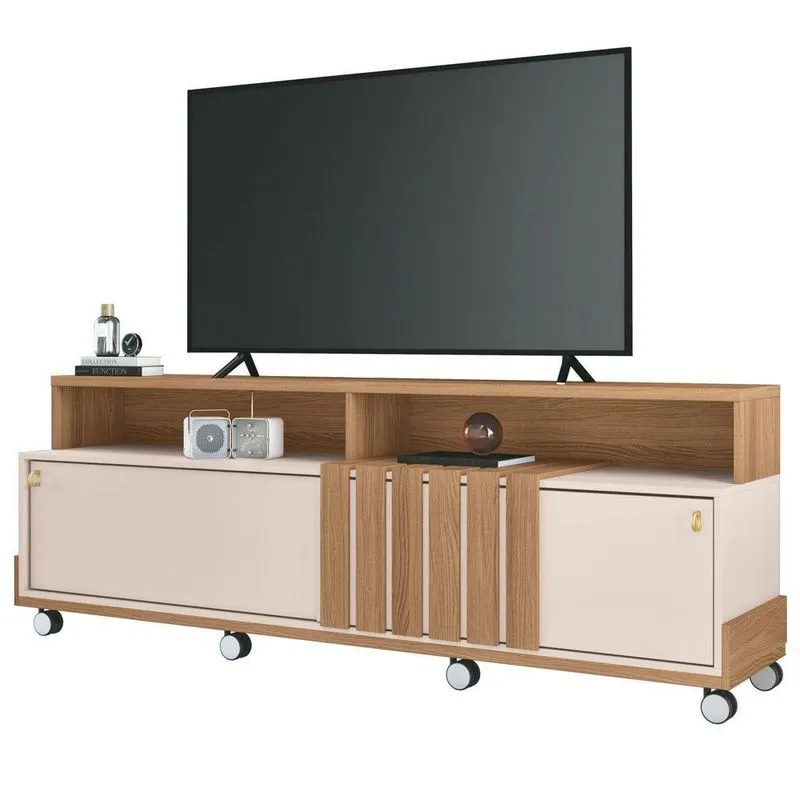 Rack Bancada Para Tv 70 Pol Com Rodízios Analu H01 Off White-freijó