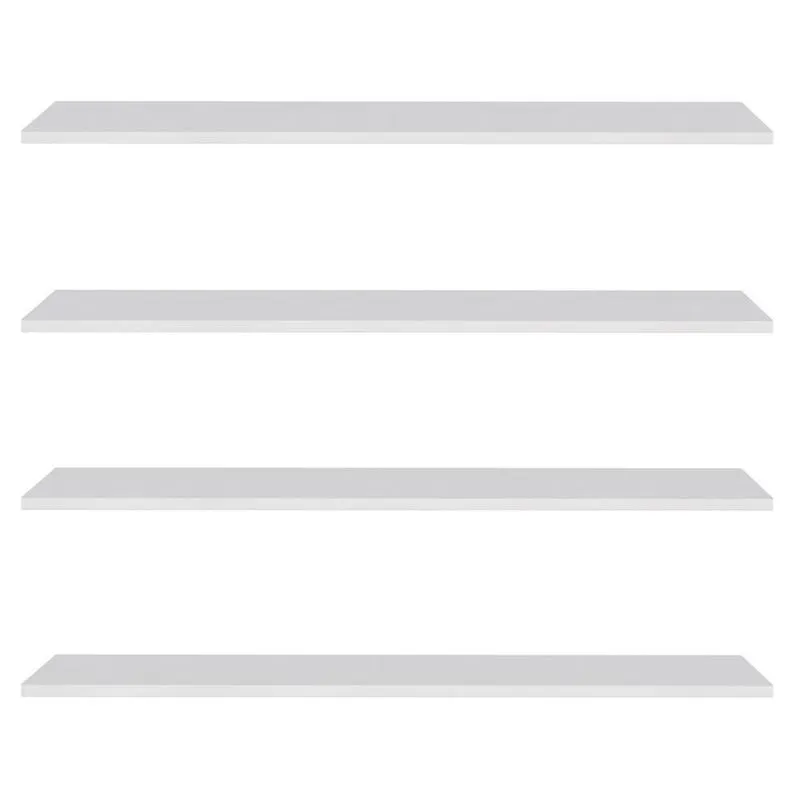 Prateleira Flutuante De Quarto Infantil Kit 4 Suporte Invisível 68cm Yara Branco - Lumil
