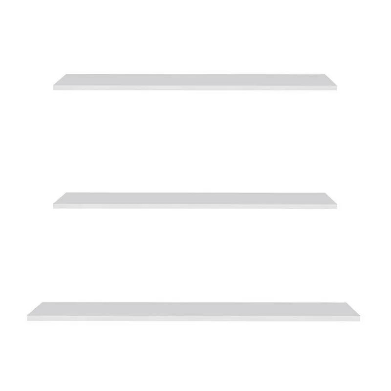 Prateleira Flutuante De Quarto Infantil Kit 3 Suporte Invisível Cp2 Yara Branco - Lumil