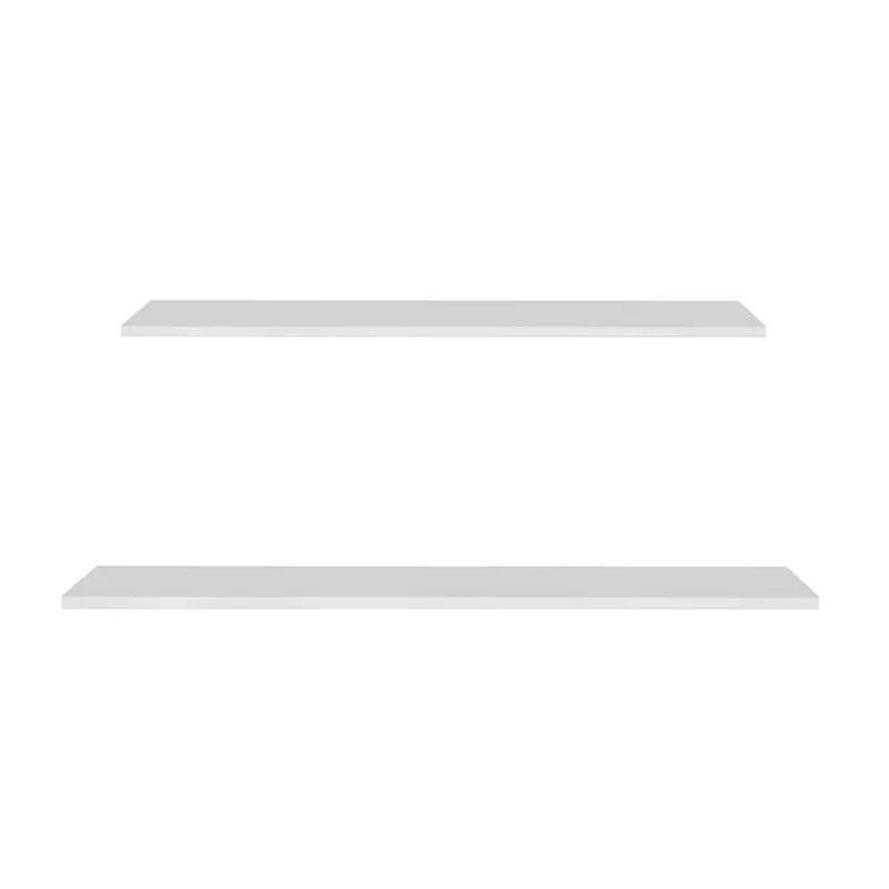 Prateleira Flutuante De Quarto Adulto Kit 2 Suporte Invisível Cp1 Yara Branco - Lumil