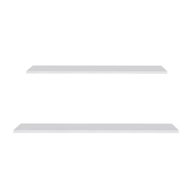 Prateleira Flutuante Para Escritório Kit 2 Com Suporte Invisível Cp1 Yara Branco - Lumil