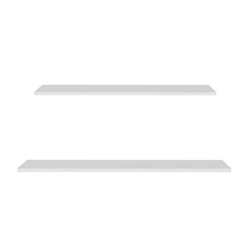 Prateleira Flutuante Para Cozinha Kit 2 Com Suporte Invisível Cp1 Yara Branco - Lumil