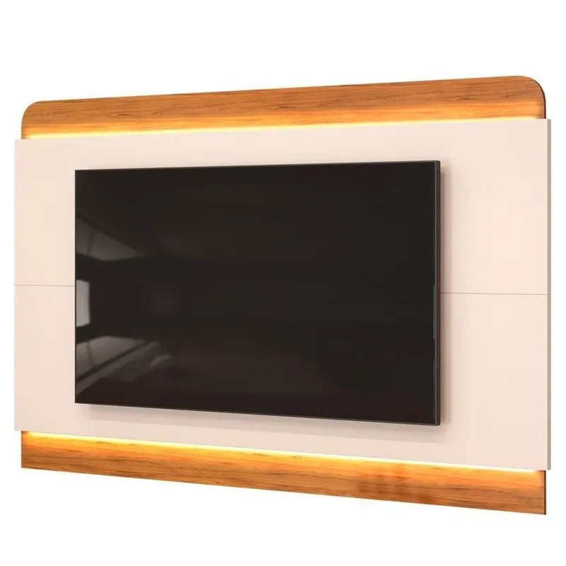 Painel Para Tv Suspenso 75 Pol 219cm Com Led Collie D04 Off White-freijó - Mpozenato