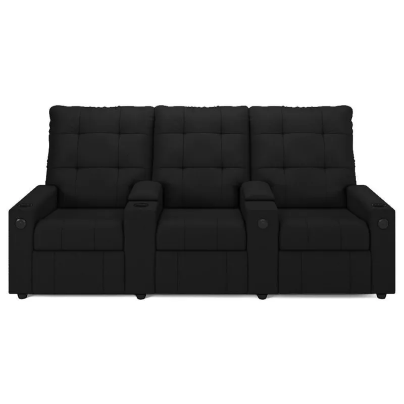 Poltrona De Cinema Reclinável 3 Lugares Baú Usb Mallie Fh9 Pu Preto - Mpozenato