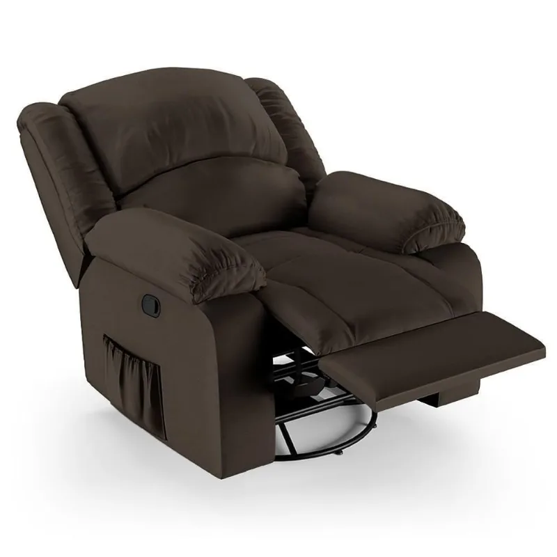 Poltrona Do Papai Reclinável Pietra Glider Giratória Usb Fh9 Pu Marrom - Mpozenato