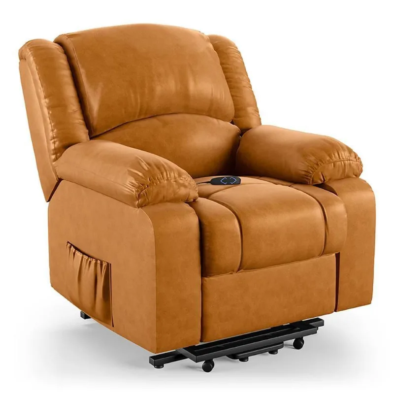 Poltrona Do Papai Reclinável Pietra Elevação Lift Elétrico Fh9 Pu Whisky - Mpozenato