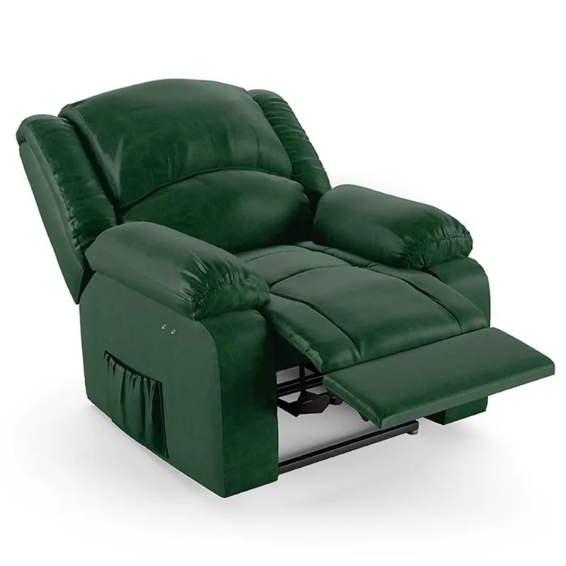 Poltrona Do Papai Reclinável Pietra Power Touch Fh9 Pu Verde Musgo - Mpozenato