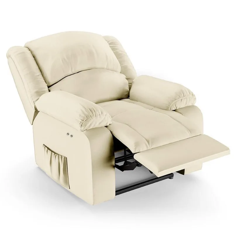 Poltrona Do Papai Reclinável Pietra Power Touch Usb Fh9 Pu Bege - Mpozenato