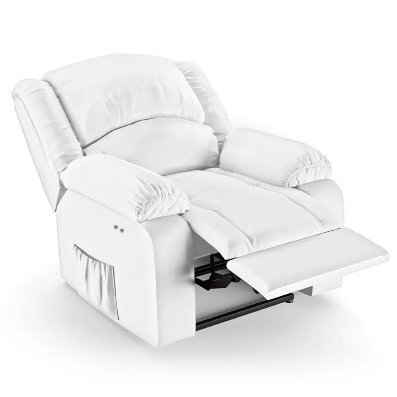 Poltrona Do Papai Reclinável Pietra Power Touch Usb Fh9 Pu Branco - Mpozenato