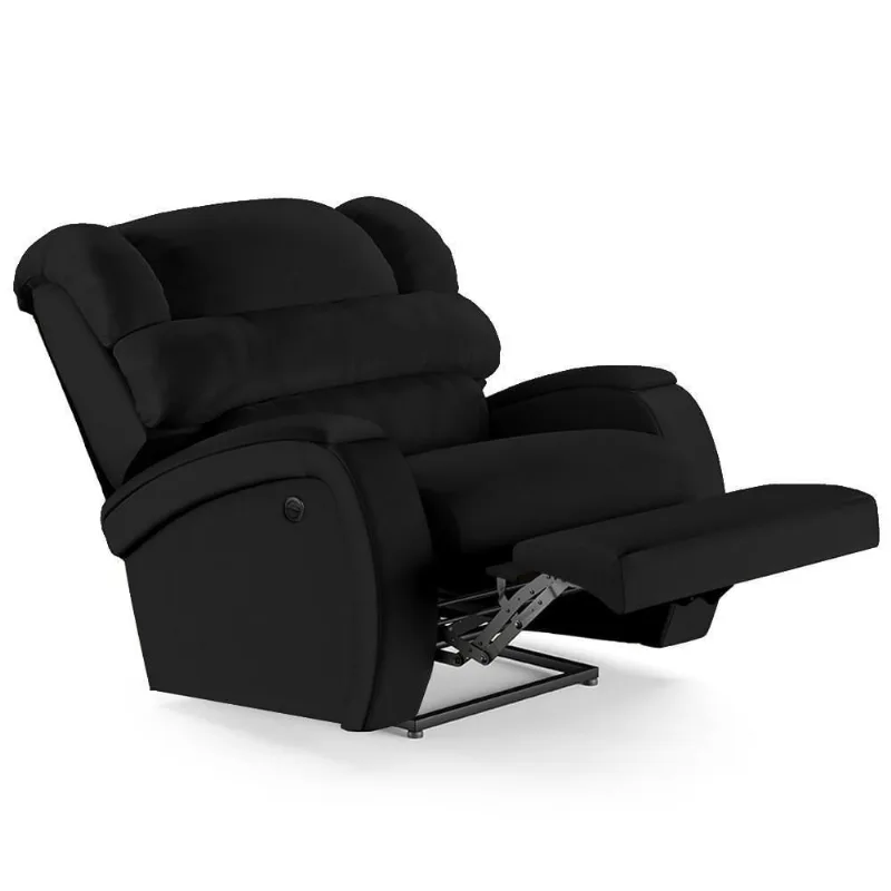 Poltrona Do Papai Reclinável Kalie Power Elétrica Fh9 Pu Preto - Mpozenato