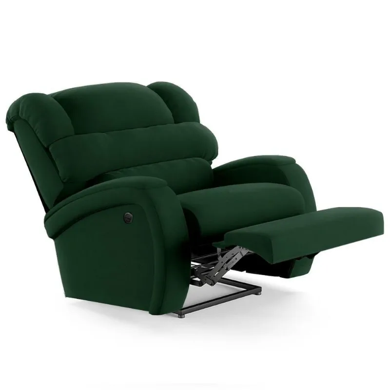 Poltrona Do Papai Reclinável Kalie Power Elétrica Massagem Fh9 Veludo Verde - Mpozenato