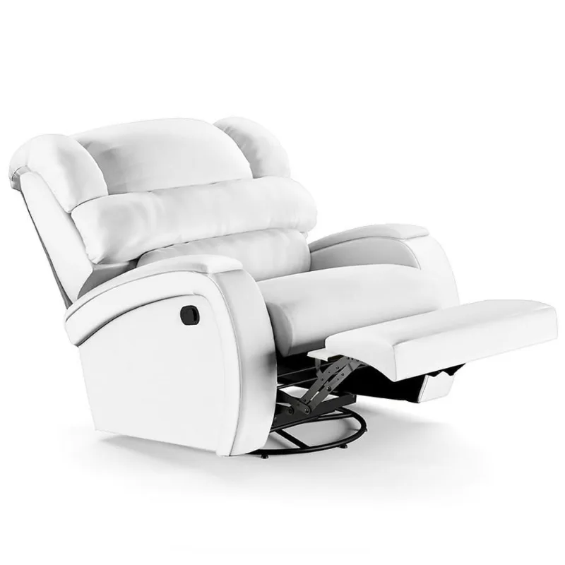 Poltrona Do Papai Reclinável Kalie Glider Giratória Fh9 Pu Branco - Mpozenato